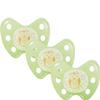 dentistar Night Silicone Pacifier 3-Pack, Size 2, 6–14 Months, Owl Green view 1