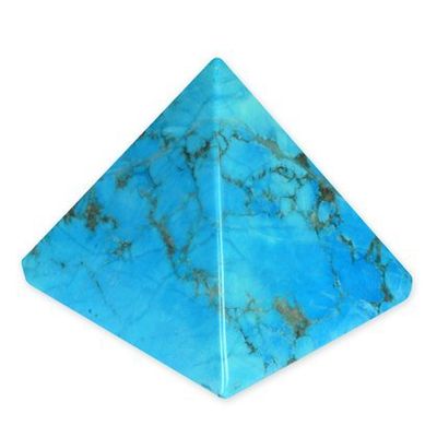 Turquoise Howlite Pyramid, 6 cm, Extra Large