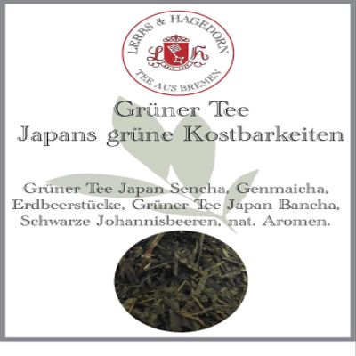 Lerbs & Hagedorn, Japan's Green Treasures | 1.5 kg (approx. 122 liters) Sencha, Genmaicha, strawberry pieces, Bancha, blackcurrants