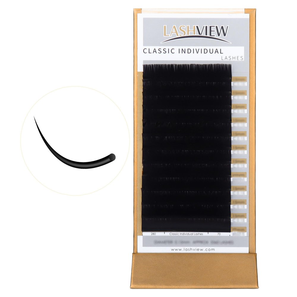 LASHVIEW Individual Lashes, 0.15 D Curl, 12 mm, 3D Natural Semi-Permanent