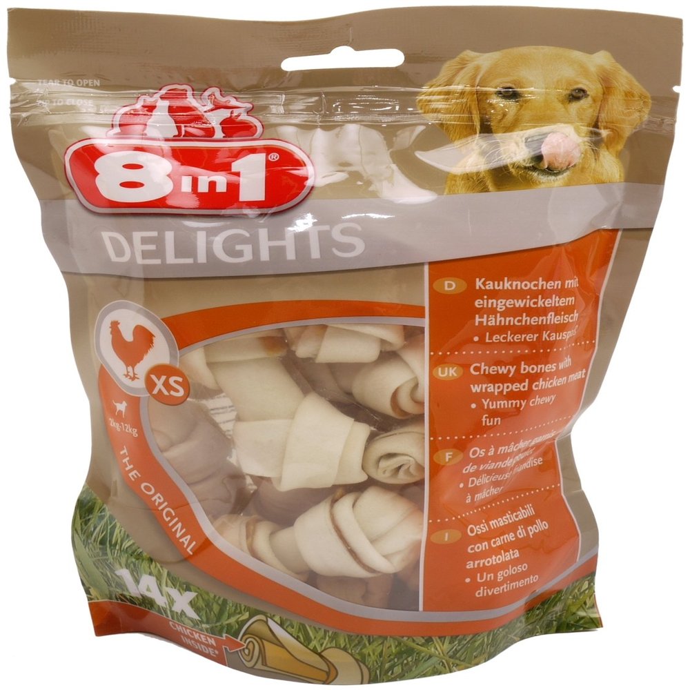 8in1 Delights Chew Bones XS – Bag of 14 Pieces