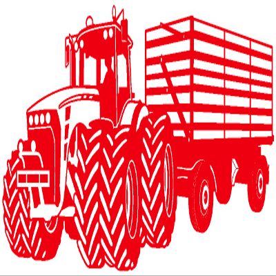 Samunshi Wall Decal, Large Tractor with Trailer, Light Red, 50 x 21 cm