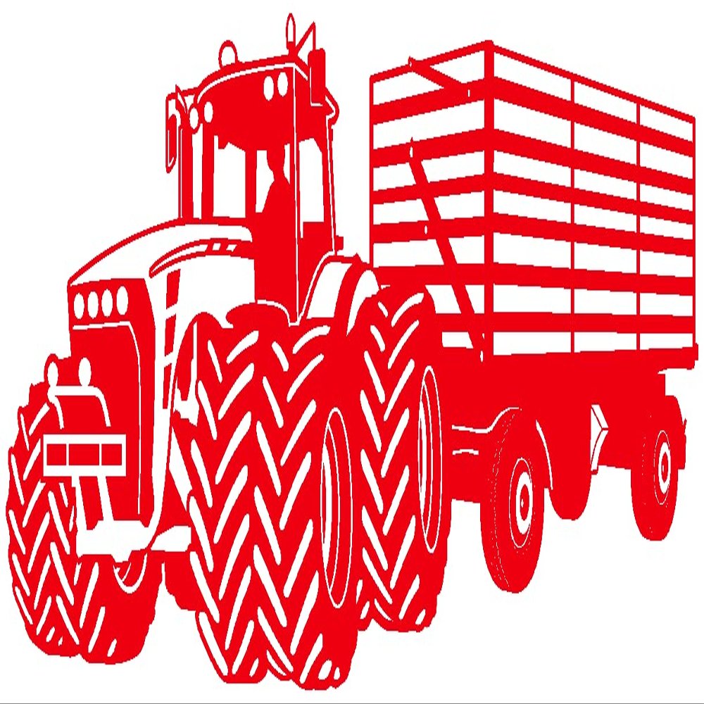 Samunshi Wall Decal, Large Tractor with Trailer, Light Red, 50 x 21 cm