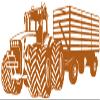 Samunshi Large Tractor with Trailer Wall Decal, 50 x 21 cm, Hazelnut Brown view 1