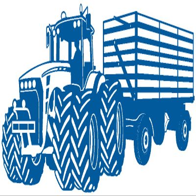 Samunshi Wall Decal – Large Tractor with Trailer, 140 x 59 cm, Gentian