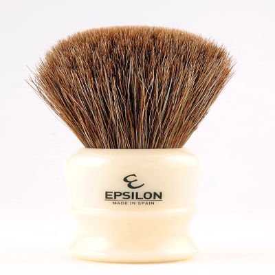 Epsilon Horse Hair Shaving Brush, Brown/Ivory, 26 mm, Standard, Unique