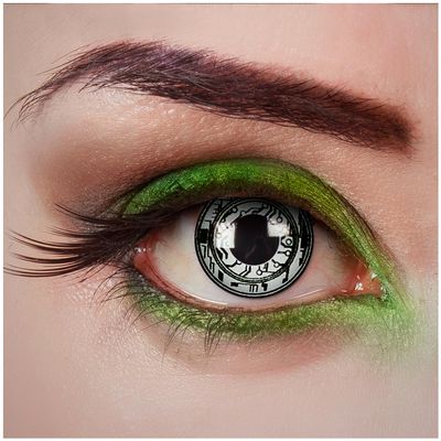 aricona White and Black Steampunk Patterned Contact Lenses