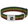 Buckle-Down Seatbelt Buckle Dog Collar - Black/Rasta Houndstooth - 1 in Wide - Fits 15-26 in Neck - Large view 1