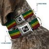 Buckle-Down Seatbelt Buckle Dog Collar - Black/Rasta Houndstooth - 1 in Wide - Fits 15-26 in Neck - Large view 2