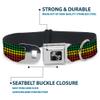 Buckle-Down Seatbelt Buckle Dog Collar - Black/Rasta Houndstooth - 1 in Wide - Fits 15-26 in Neck - Large view 4