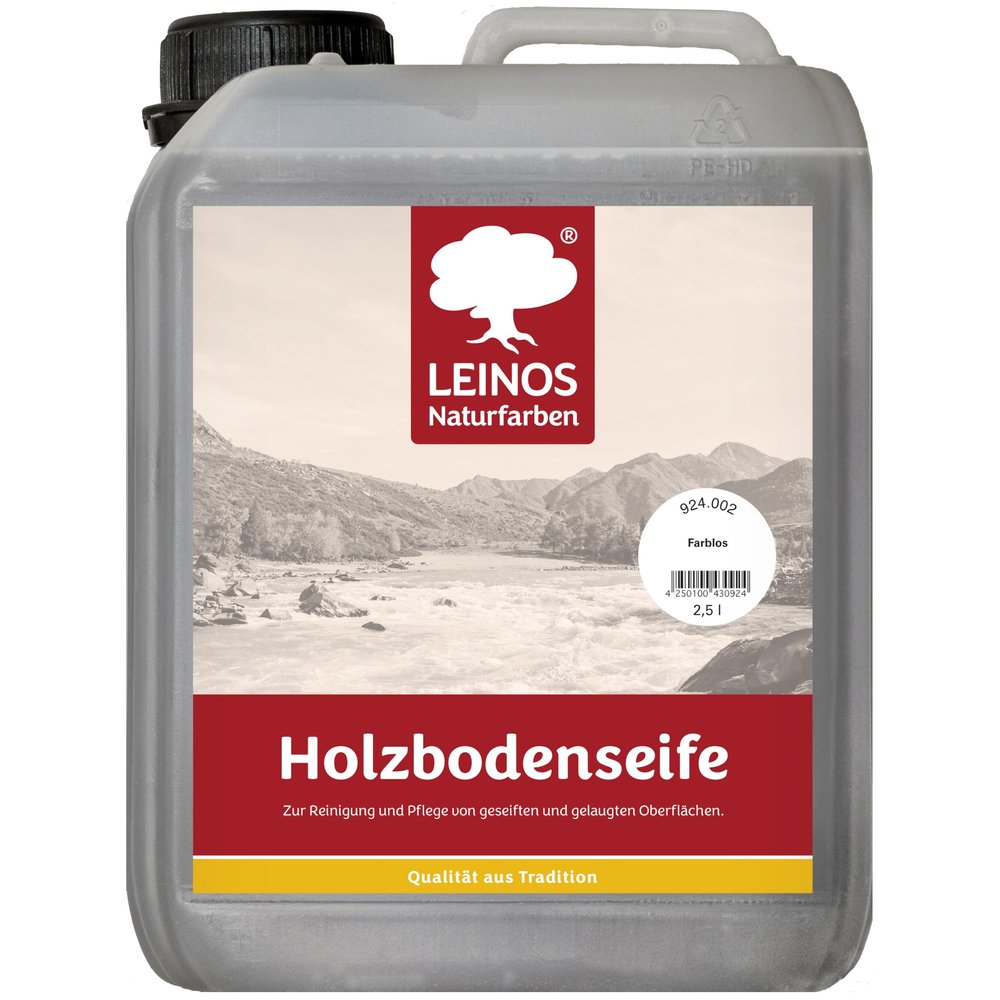 LEINOS Wood Floor Soap 924, Colorless, 2.5 L – Initial & Maintenance Cleaning for Lye-Treated/Soaped Softwood Floors