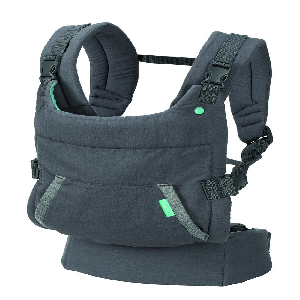 Infantino Cuddle Up Baby Carrier, Ergonomic Carrier with Teddy Bear Hood, Gray