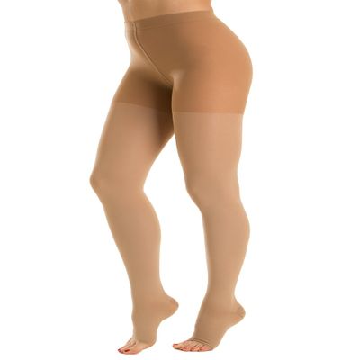 Relaxsan M2080A Beige, Size 2 Cotton Medical Compression Stockings, Class 2, Open Toe