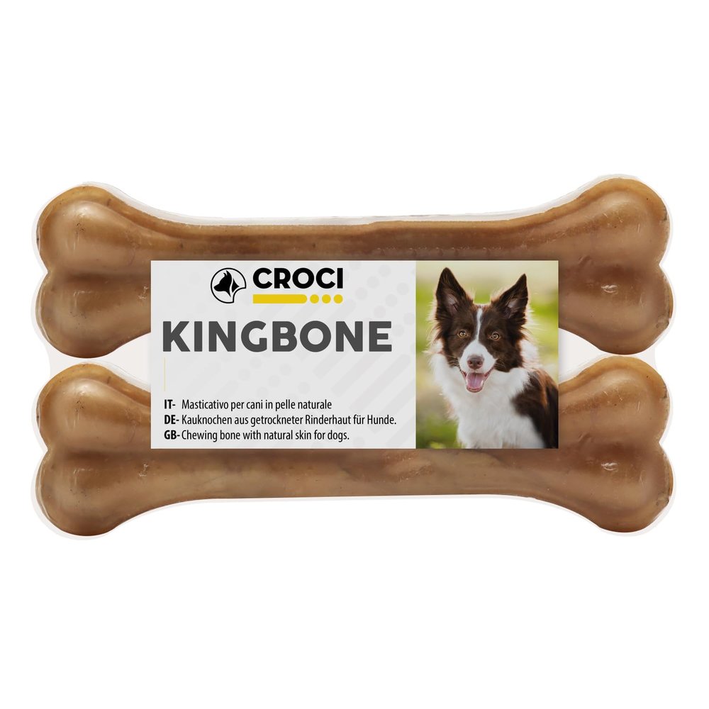 Croci King Bone Dog Chews, Beef Rawhide, 12 cm, 2-Pack
