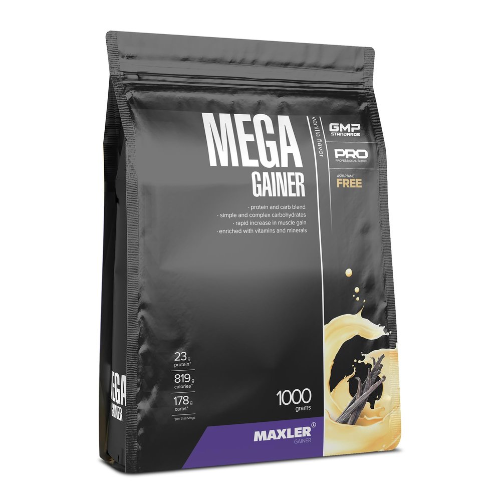 Maxler Mega Gainer Weight Gainer for Muscle Building, Vanilla, 1,000 g