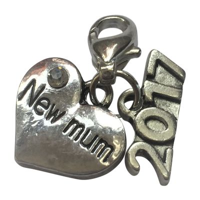 New Mum 2017 Clip-On Charm with Organza Gift Bag