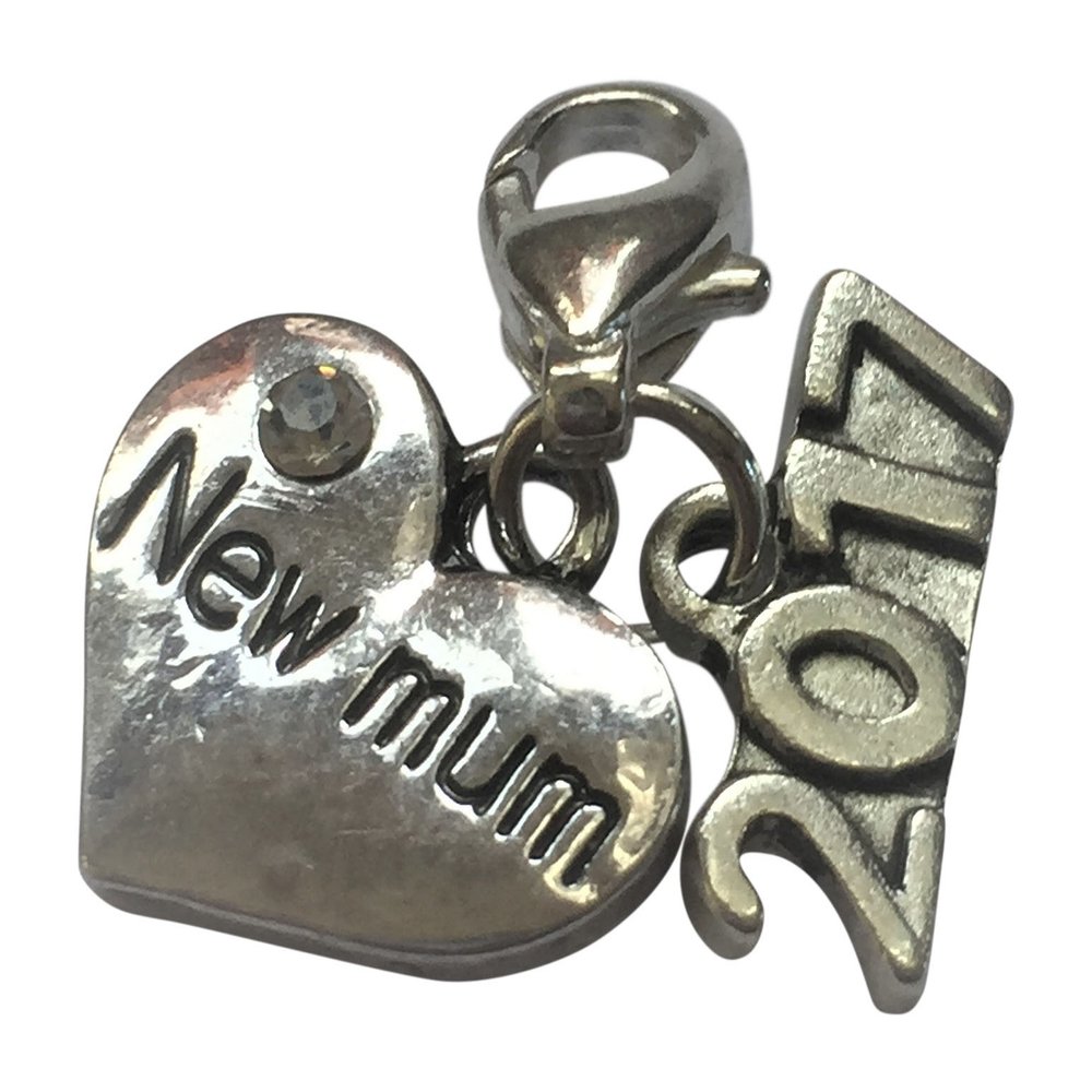 New Mum 2017 Clip-On Charm with Organza Gift Bag