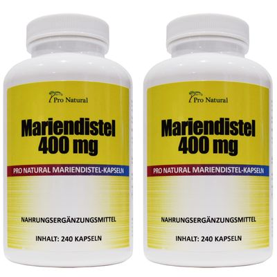 Milk Thistle Extract 400 mg, 80% Silymarin (320 mg per Capsule), 480 Capsules, 2 Packs