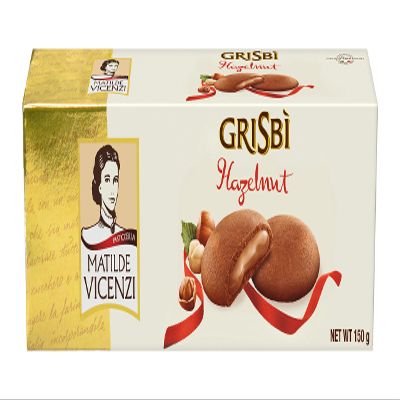 3 x Vicenzi Grisbi Nocciola Cookies with Hazelnut Cream, 150 g