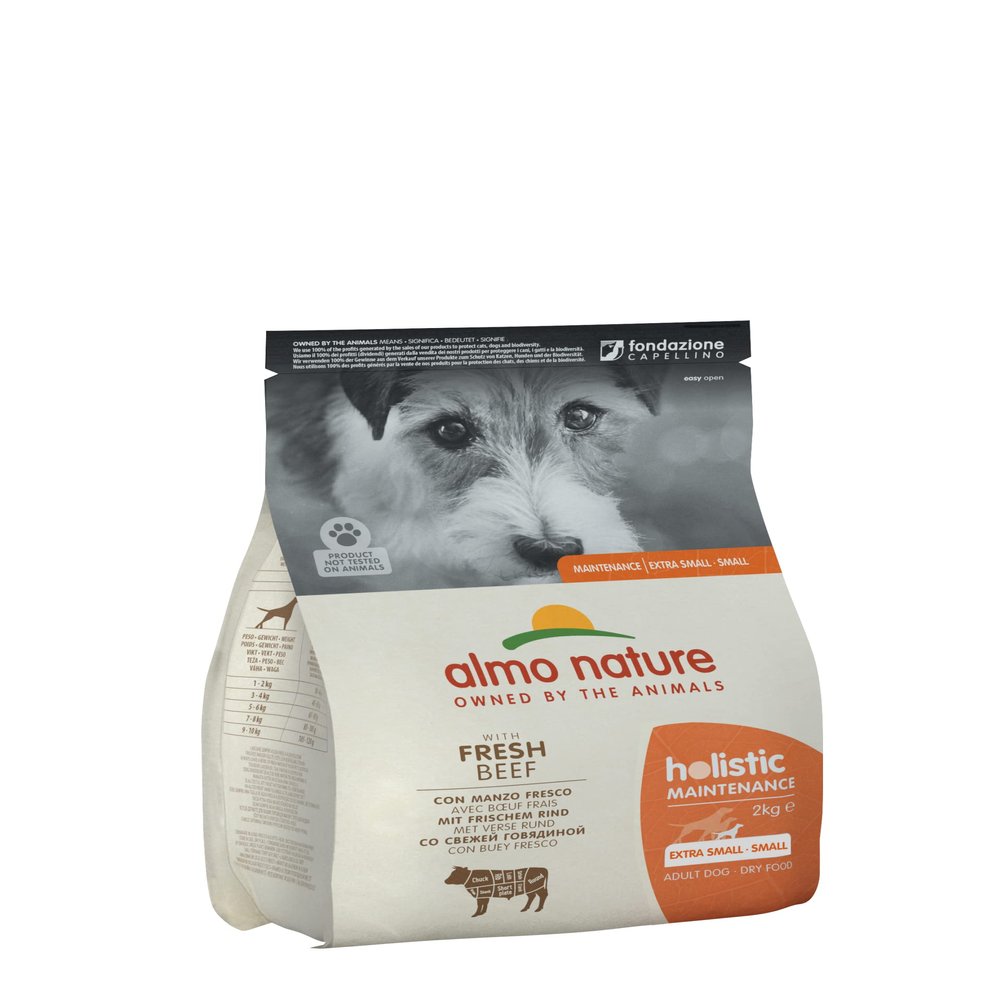 almo nature Holistic Dog Adult Small Breed Dry Food with Beef and Rice 2 kg