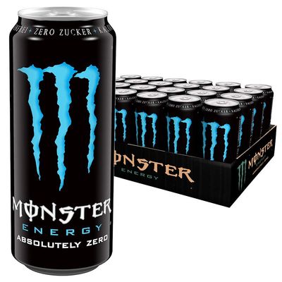 Monster Energy Absolutely Zero, sugar-free energy drink with classic Monster flavor, 24 x 500 mL cans