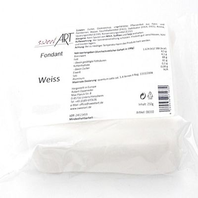 sweetArt Roll Fondant, 250 g, White