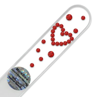 Hand-Decorated Glass Nail File with Swarovski Elements and Black Velvet Case