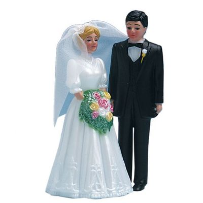 falksson Happy Bride and Groom Cake Topper, 11 cm