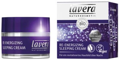 lavera Re-Energizing Sleeping Cream – Night Cream with Organic Grape & Vitamin E – Vegan Natural Cosmetics – 50 ml