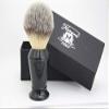 Synthetic Hair Shaving Brush with Black Handle and Classic Gift Box view 1
