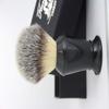 Synthetic Hair Shaving Brush with Black Handle and Classic Gift Box view 2