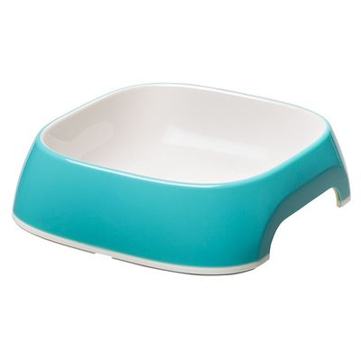 Ferplast Glam Dog Bowls - Stylish Plastic Food and Water Bowl, Non-Slip, Easy to Clean, 0.75 Liters, Blue
