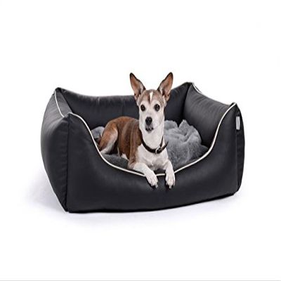 PadsForAll Dog Bed Sofa Faux Leather in 12 Colors S - XL Memory Foam