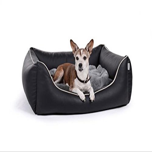 PadsForAll Dog Bed Sofa Faux Leather in 12 Colors S - XL Memory Foam