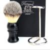 Luxury Shaving Brush Gift Set (Synthetic Hair Brush with Stainless Steel & Chrome Handle) by Haryali London view 1