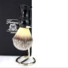 Luxury Shaving Brush Gift Set (Synthetic Hair Brush with Stainless Steel & Chrome Handle) by Haryali London view 3