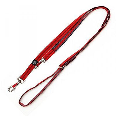 A. Hoffmann Nylon Dog Leash, Red Stripe, 3-Way Adjustable, 100–210 cm, 20 mm