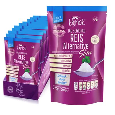 kajnok Rice Slim, Low-Carb Diet Rice, Konjac Shirataki, 10-Pack, 2.7 kg