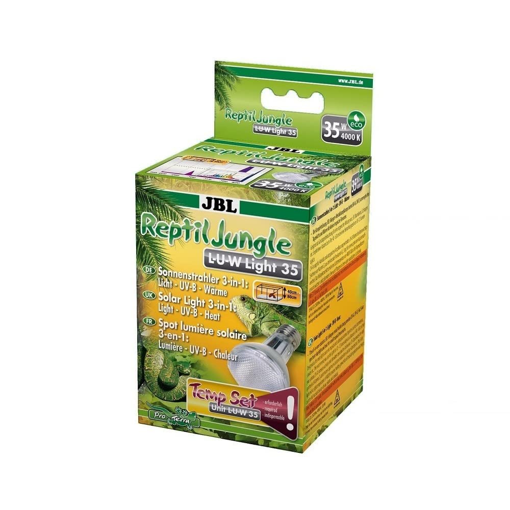 JBL ReptilJungle L-U-W 61894 Wide-Beam Floodlight for Rainforest Terrariums, Aluminum, 35 W, E27