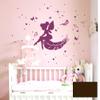 Wall Decal Fairy, Elf, Feathers, Stars & Dandelion M1916 – Chocolate Brown, Size L view 1