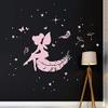 Wall Decal Fairy, Elf, Feathers, Stars & Dandelion M1916 – Chocolate Brown, Size L view 2