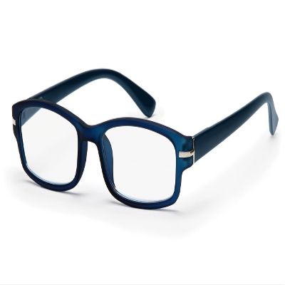 FILTRAL Premium Rectangular Full-Rim Plastic Reading Glasses with Spring Temples, Dark Blue, +3.50 D, F4541156