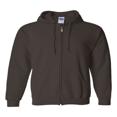 Heavy Blend 50/50 Full-Zip Hooded Sweatshirt (G186), Dark Chocolate, L (12 pieces)