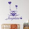 GRAZDesign Nursery Wall Decal Cute Owl Personalized with Name | Baby Room Wall Sticker | Girl's Wall Decal | Personalized Baby Decor Gift, 33 x 30 cm, 074 Medium Gray view 3