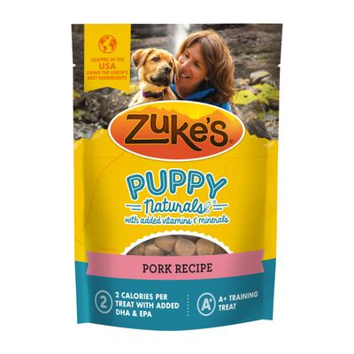 Zuke's Puppy Naturals Dog Training Treats, Pork & Chickpea Recipe, Grain-Free Puppy Treats, 142 g Bag