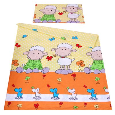 BabyLux Baby Bedding Set, 2-Piece, 90 x 120 cm, Orange Sheep