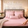 Family Bedding Cotton Thick Jersey Single Bed Fitted Sheet, 100 x 200 cm, Pink view 4