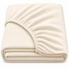 Dudu N Girlie Fitted Sheet for Single Bed, Jersey Cotton, 65 x 95 cm, Cream view 1