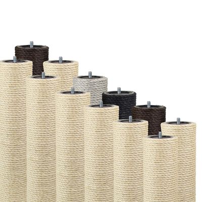 Kratzbaumland 9 cm End Post with Stud Bolt, 86 cm, M10 Thread, Natural Sisal