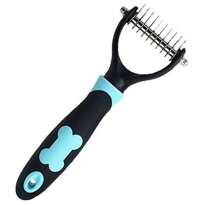 BlueMoo Professional Pet Comb for Dogs and Cats, 10 Blades (Blue)